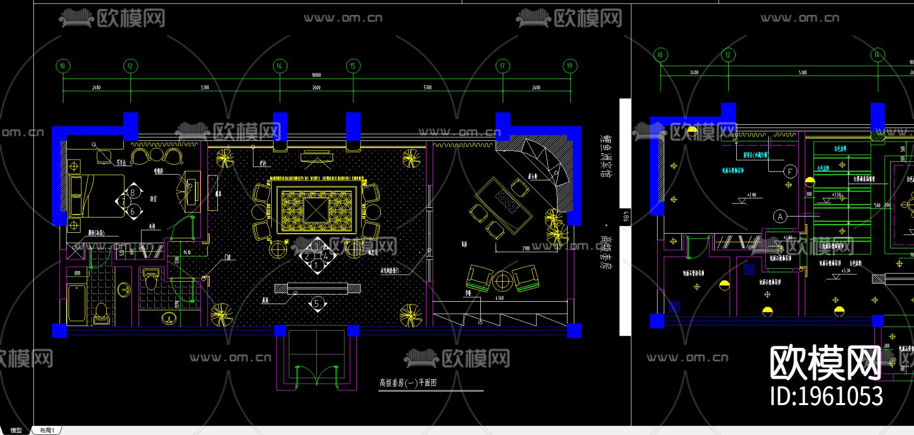 鲤鱼洲宾馆高级套房下载（渲染图1）