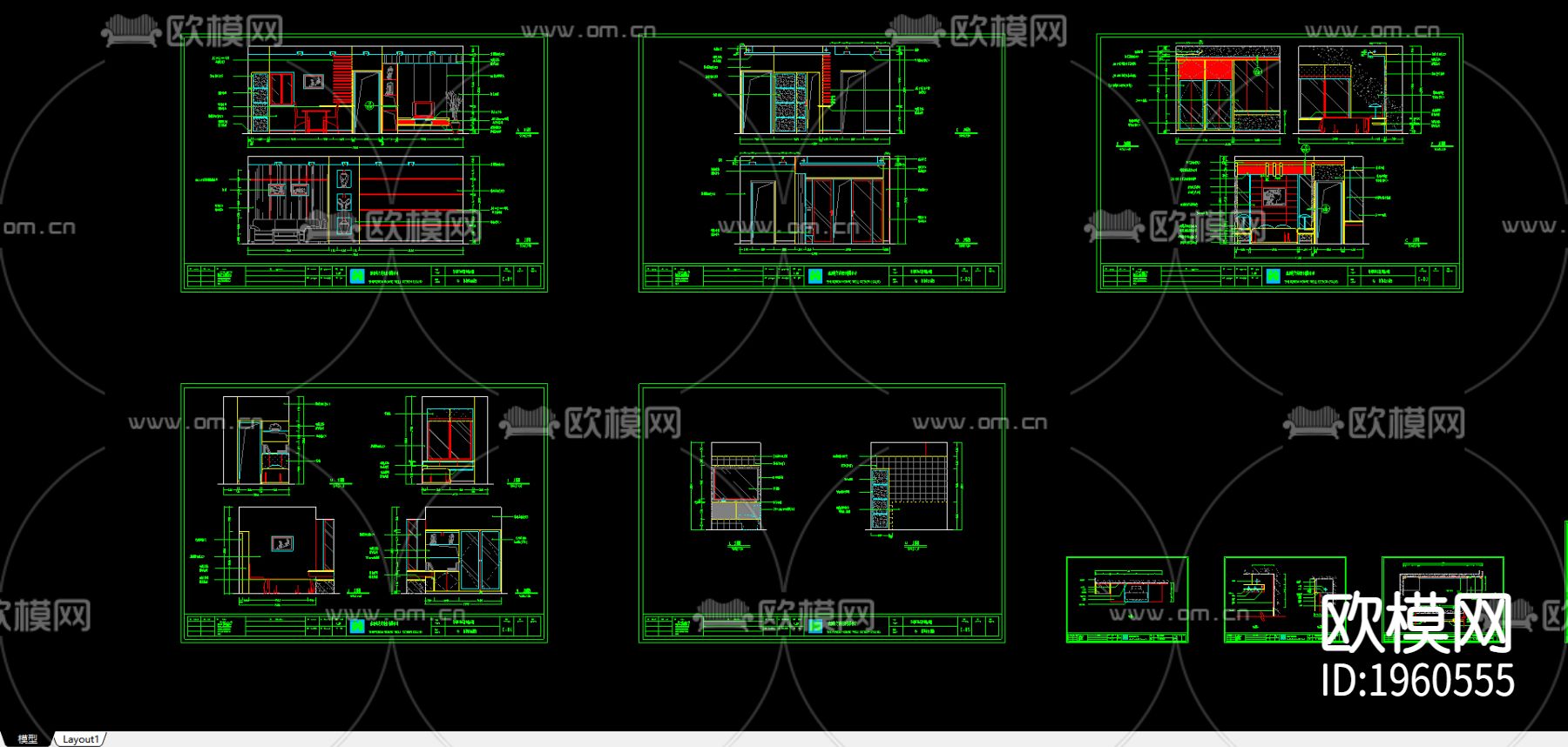 别墅装修施工图下载（渲染图1）
