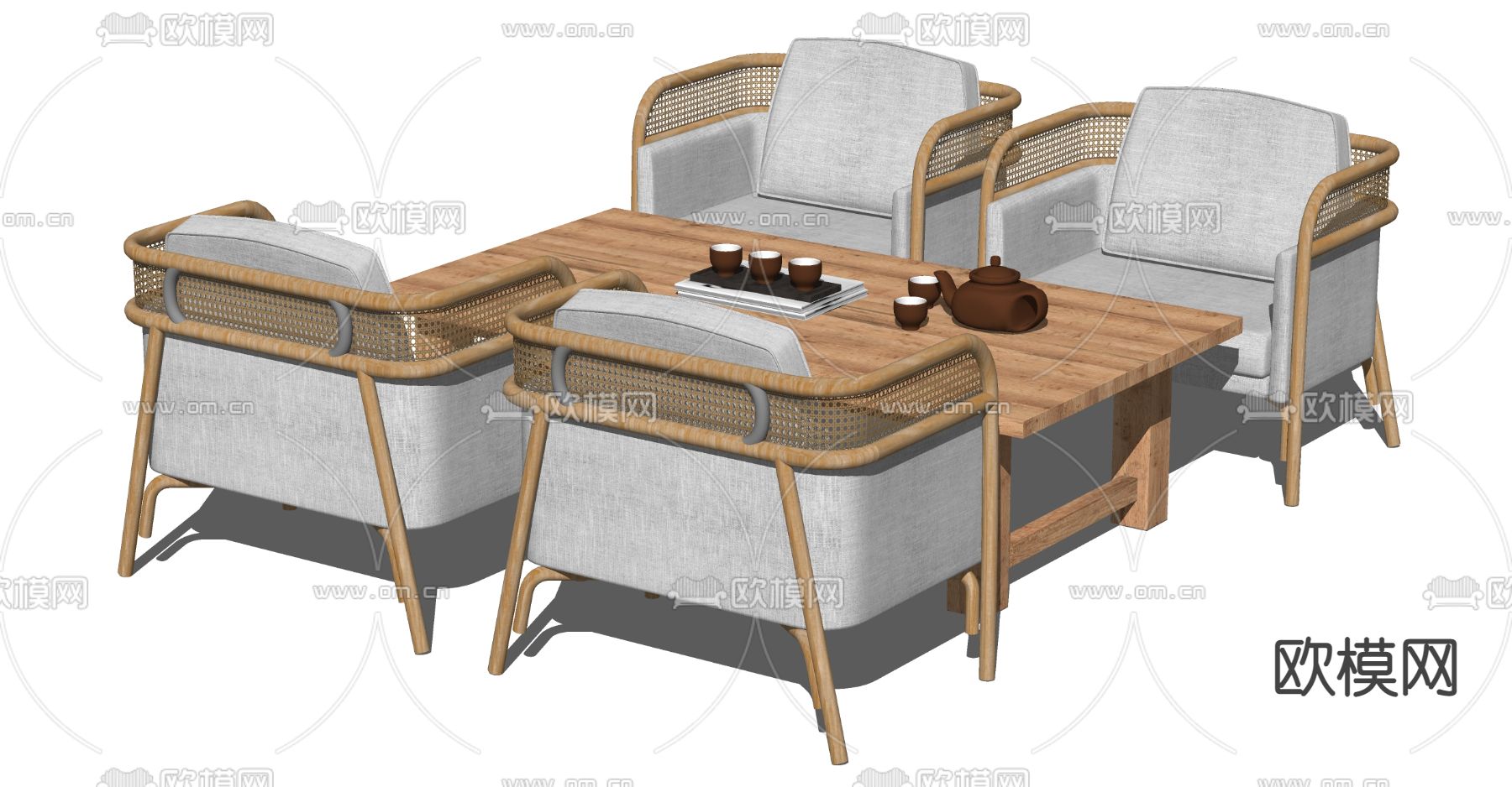 现代休闲沙发su模型下载