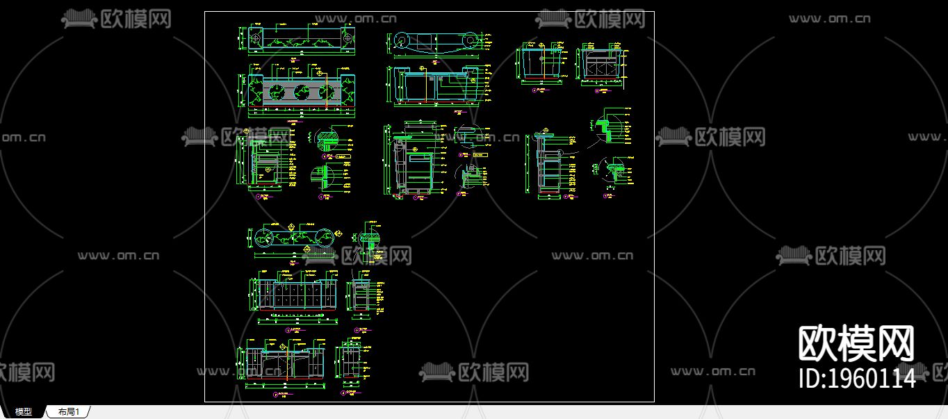 四种服务台施工图下载（渲染图1）