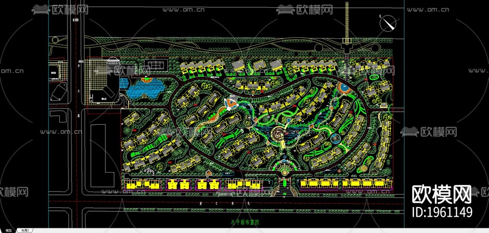 高檔住區(qū)cad施工圖下載(渲染圖2)