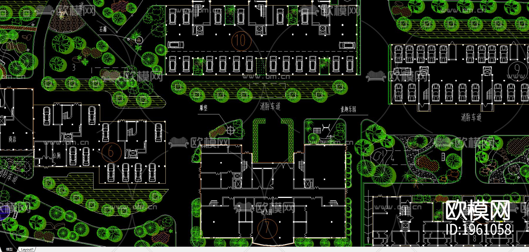 景观环境设计总平面图下载（渲染图3）