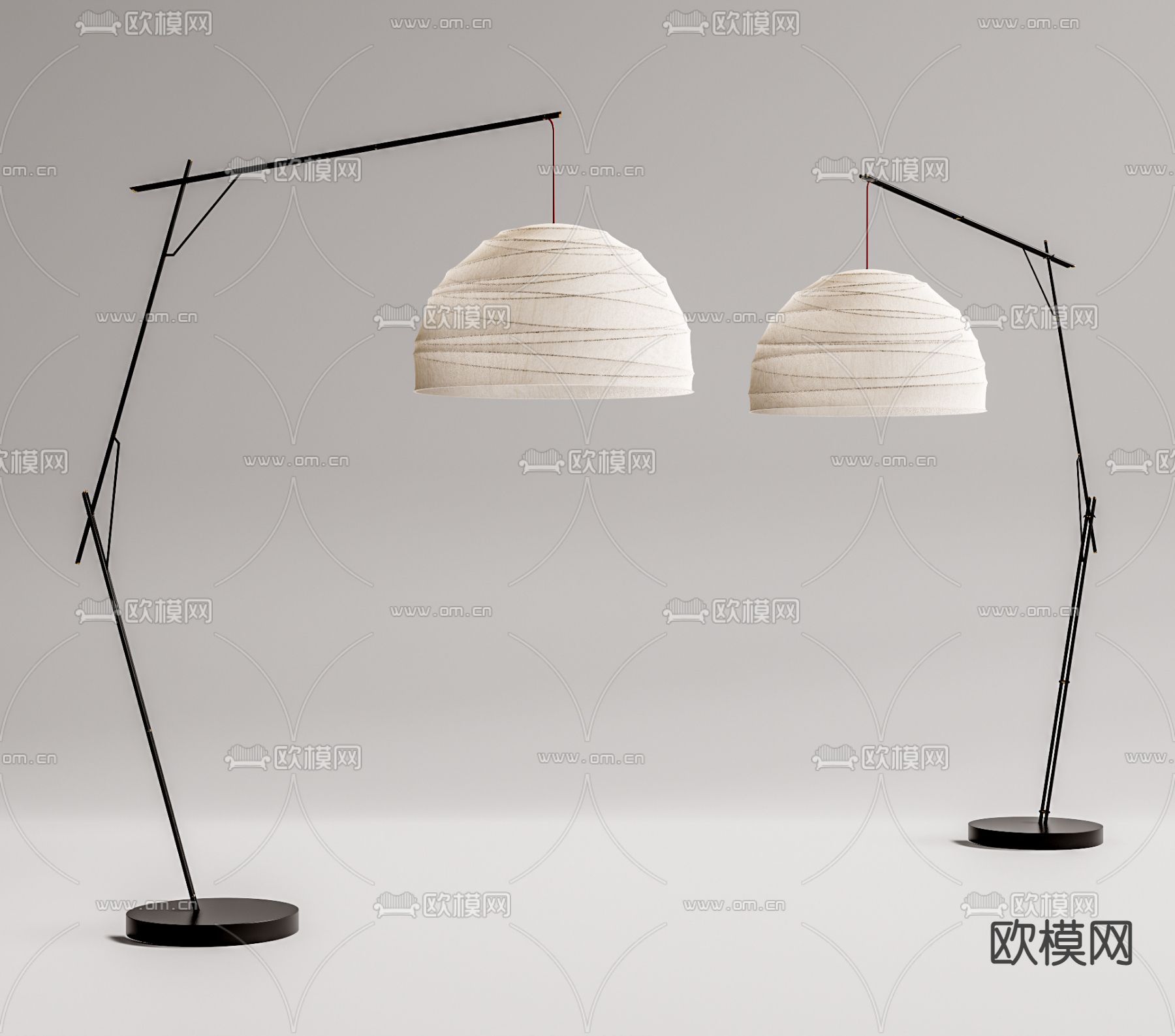 现代落地灯su模型下载（渲染图1）