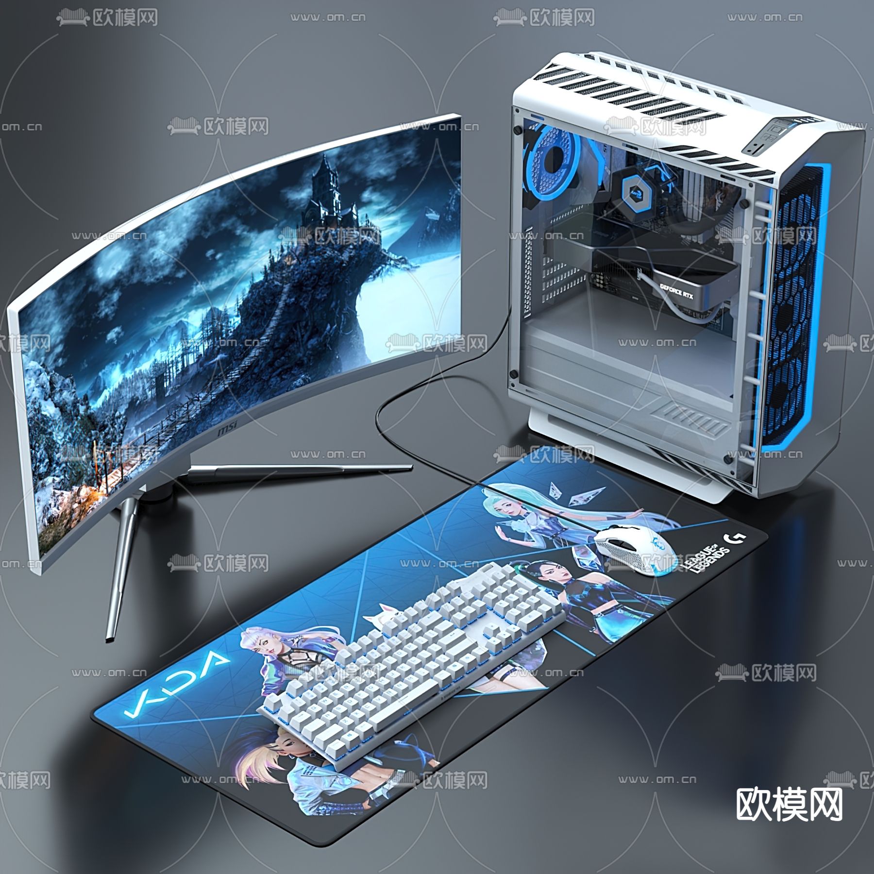 现代电脑主机3d模型