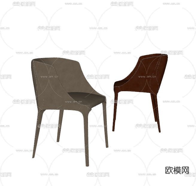 现代餐椅单椅su模型下载（渲染图3）