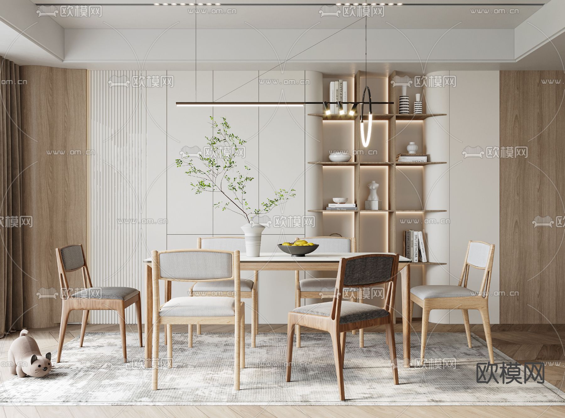 现代餐厅su模型下载（渲染图1）