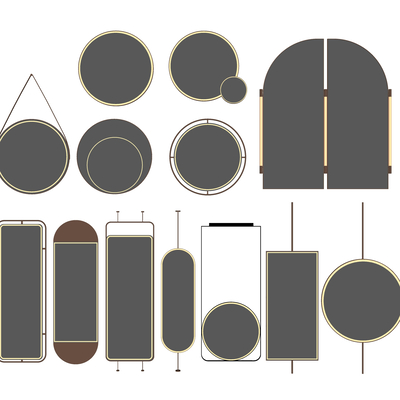  现代镜子su模型 