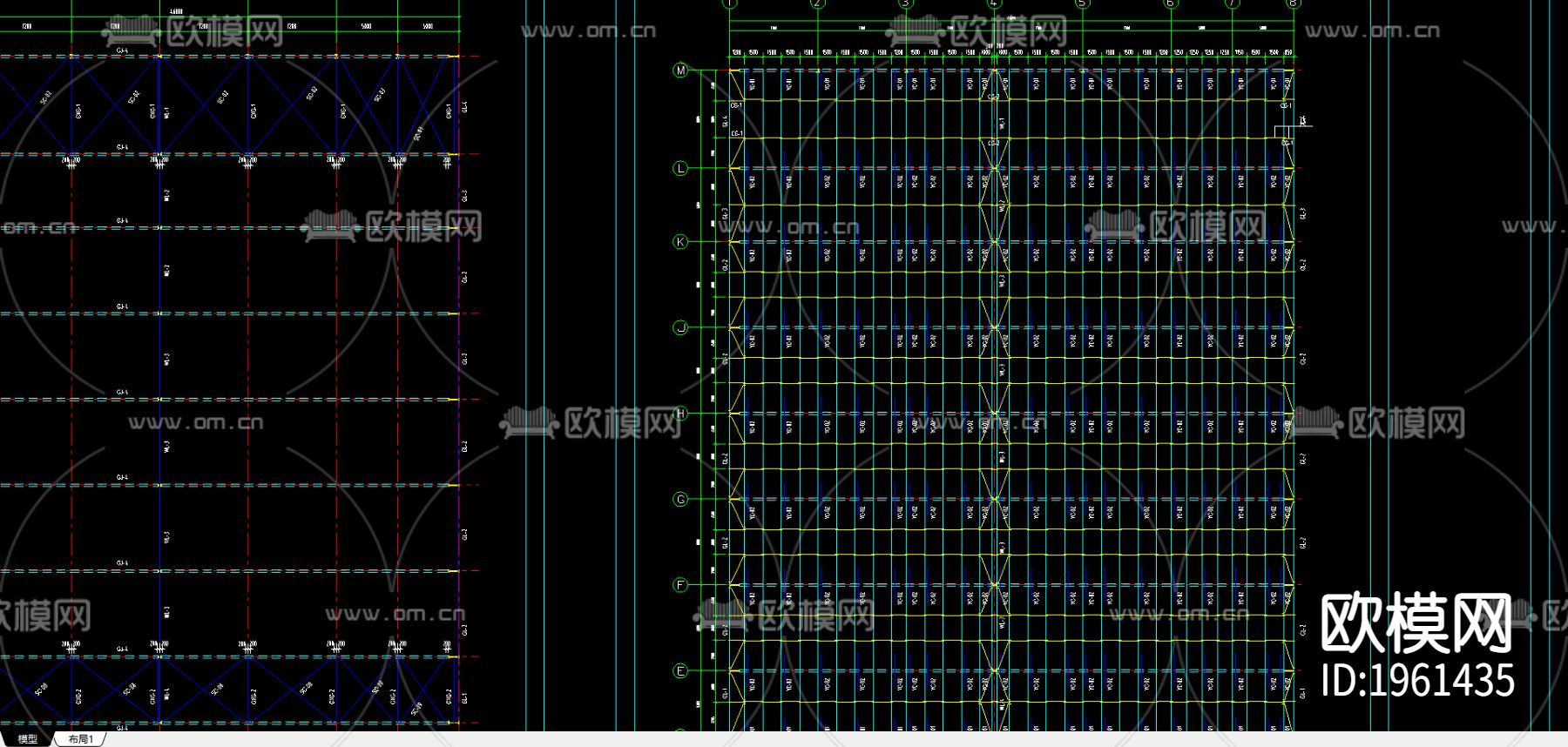 本田展厅建筑结构全图CAD下载（渲染图1）