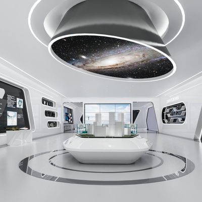  现代科技企业展厅su模型 