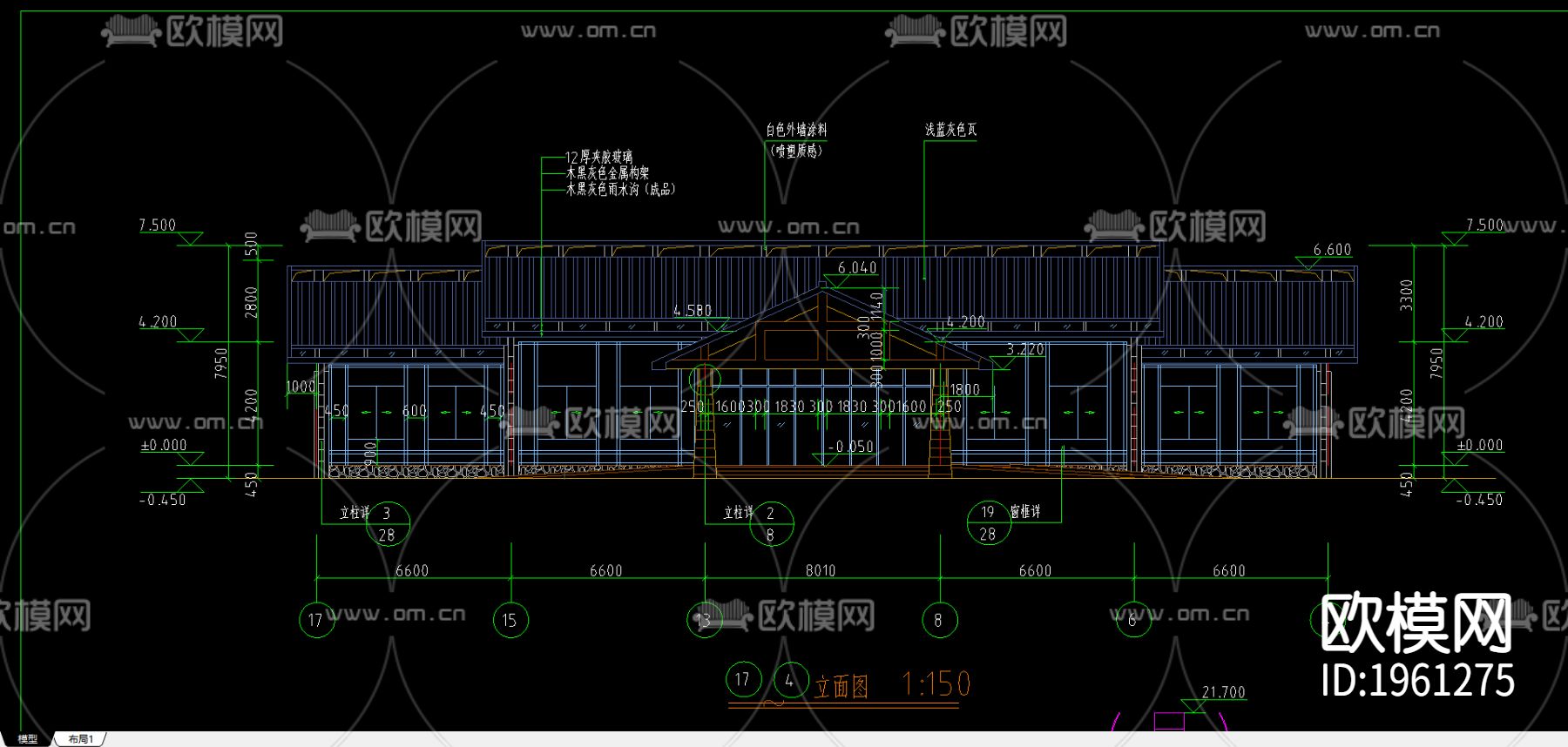 半岛会所A栋施工图下载（渲染图1）