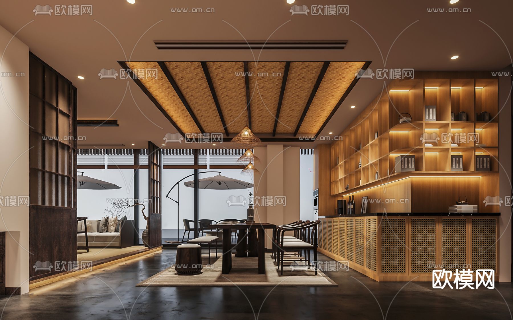 新中式茶馆3d模型