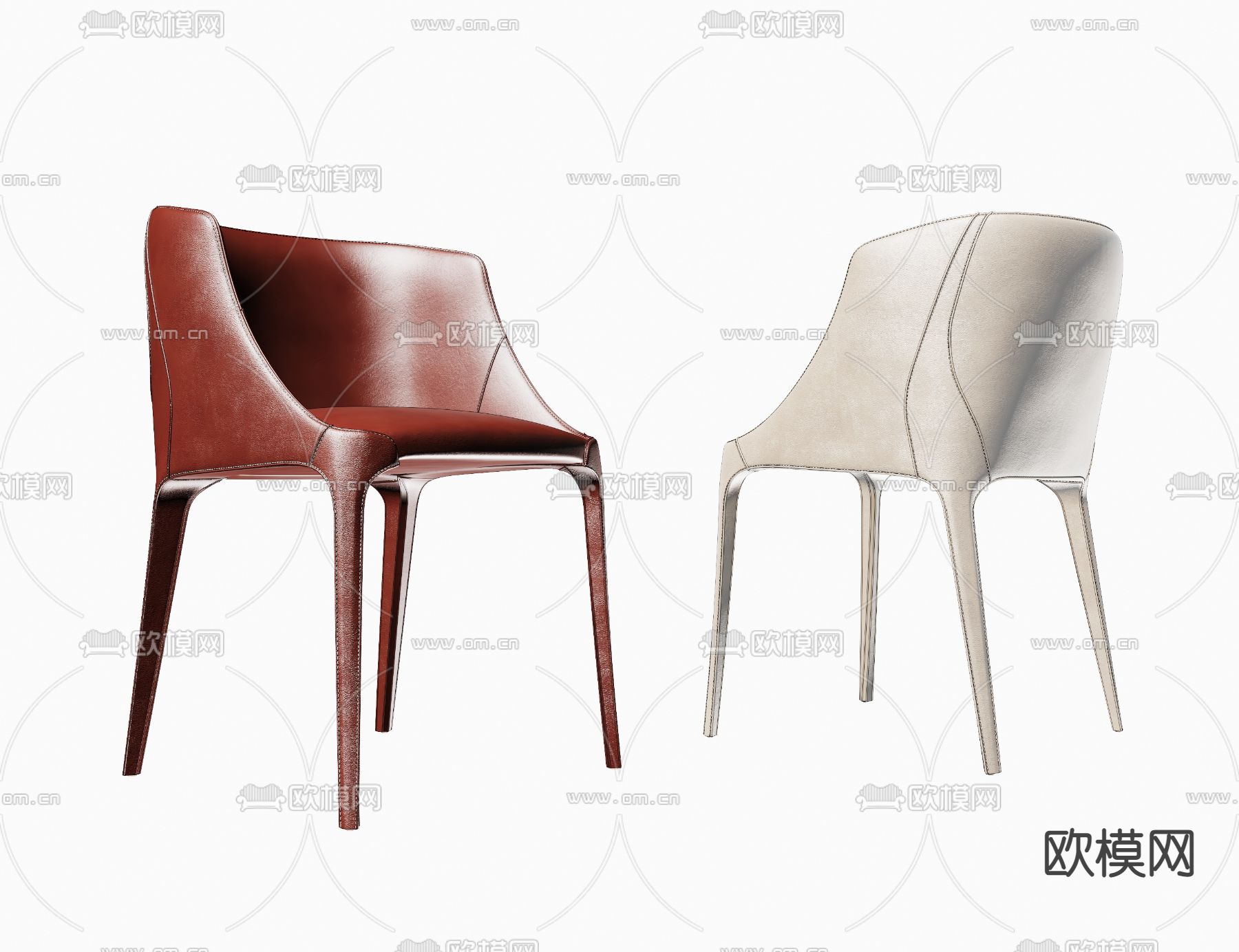 现代餐椅单椅su模型下载（渲染图2）
