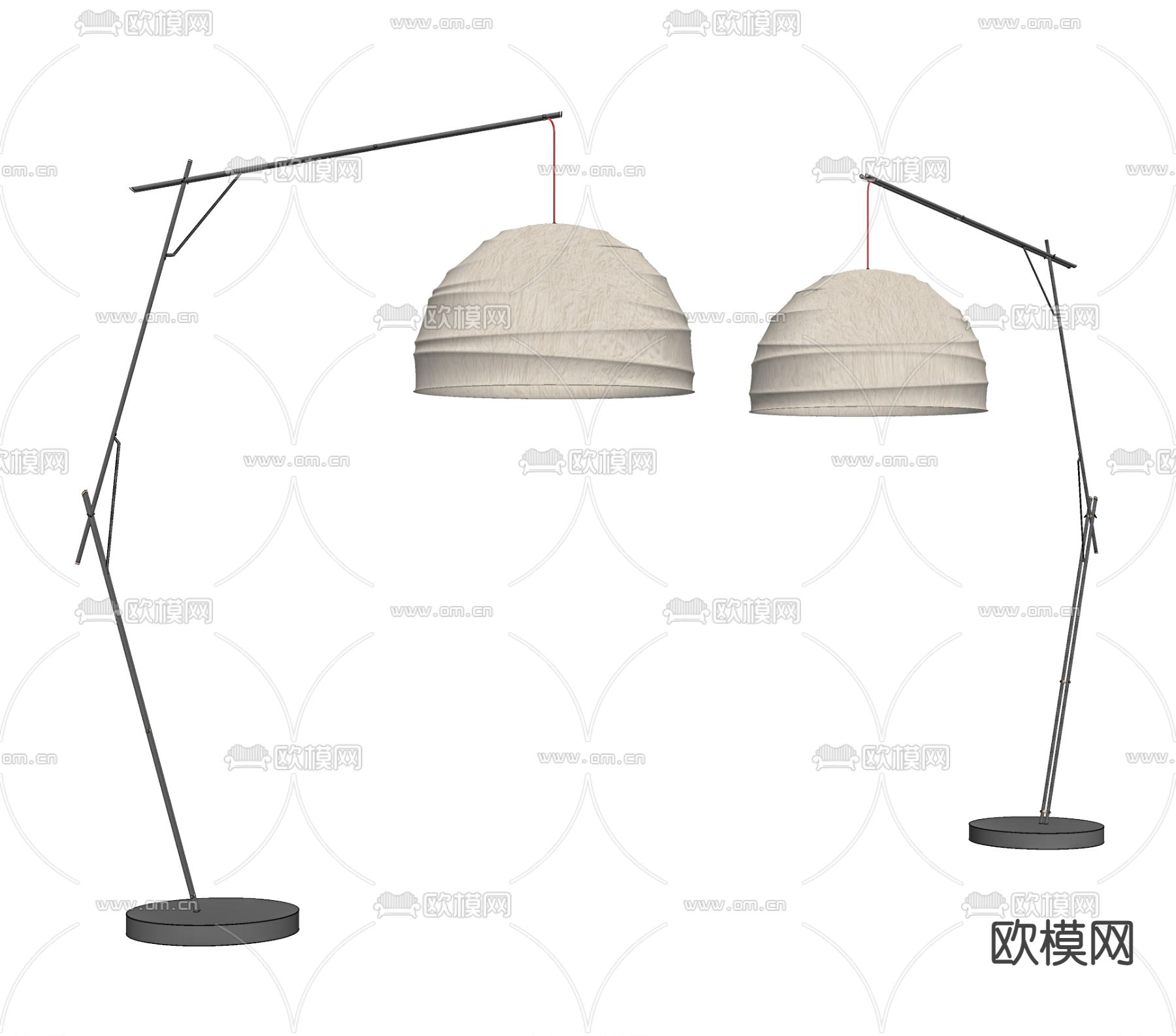 现代落地灯su模型下载（渲染图2）
