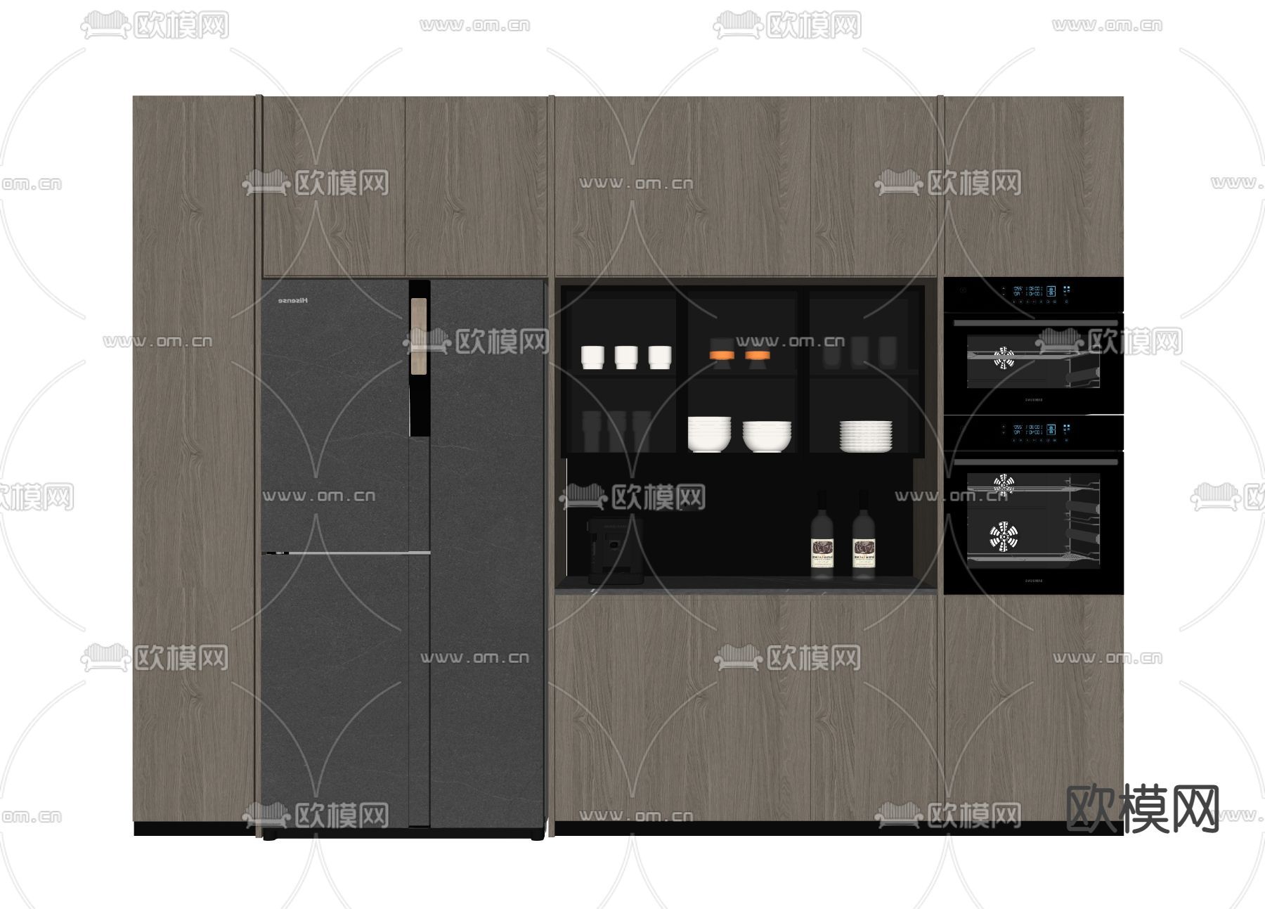 现代轻奢橱柜su模型下载（渲染图2）