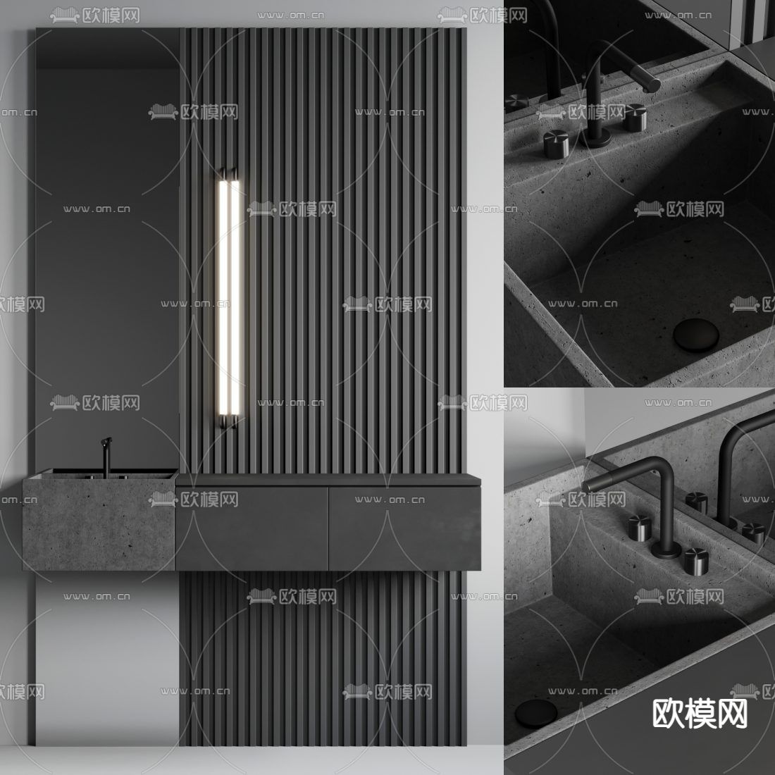 现代洗手台3d模型