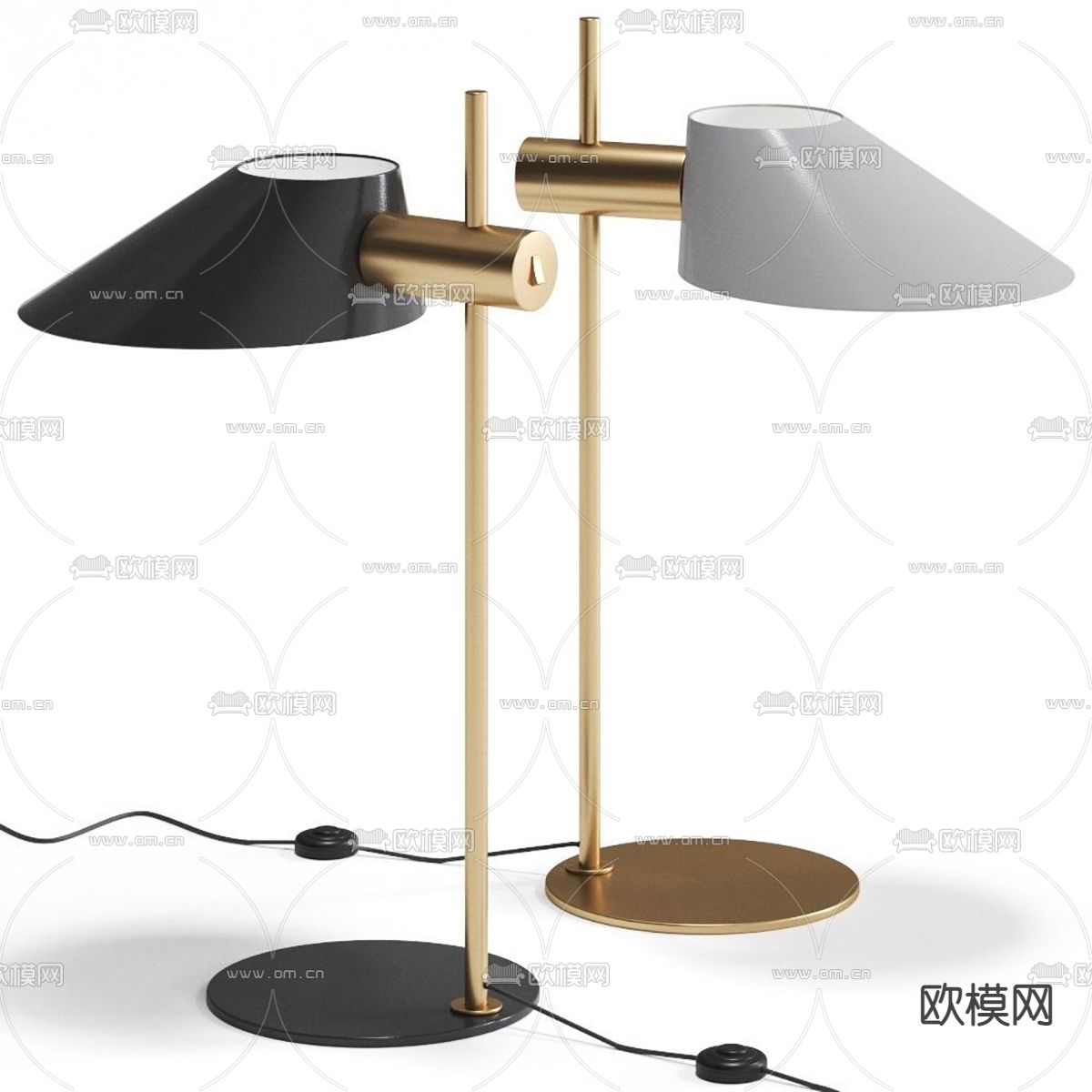 现代金属台灯3d模型下载_ID11807958_3dmax免费模型-欧模网