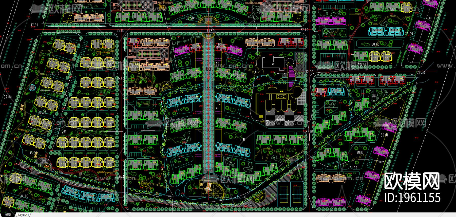 会峰山庄规划总平面图下载（渲染图3）