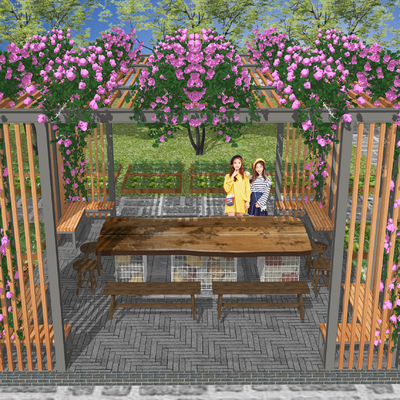 现代庭院景观su模型