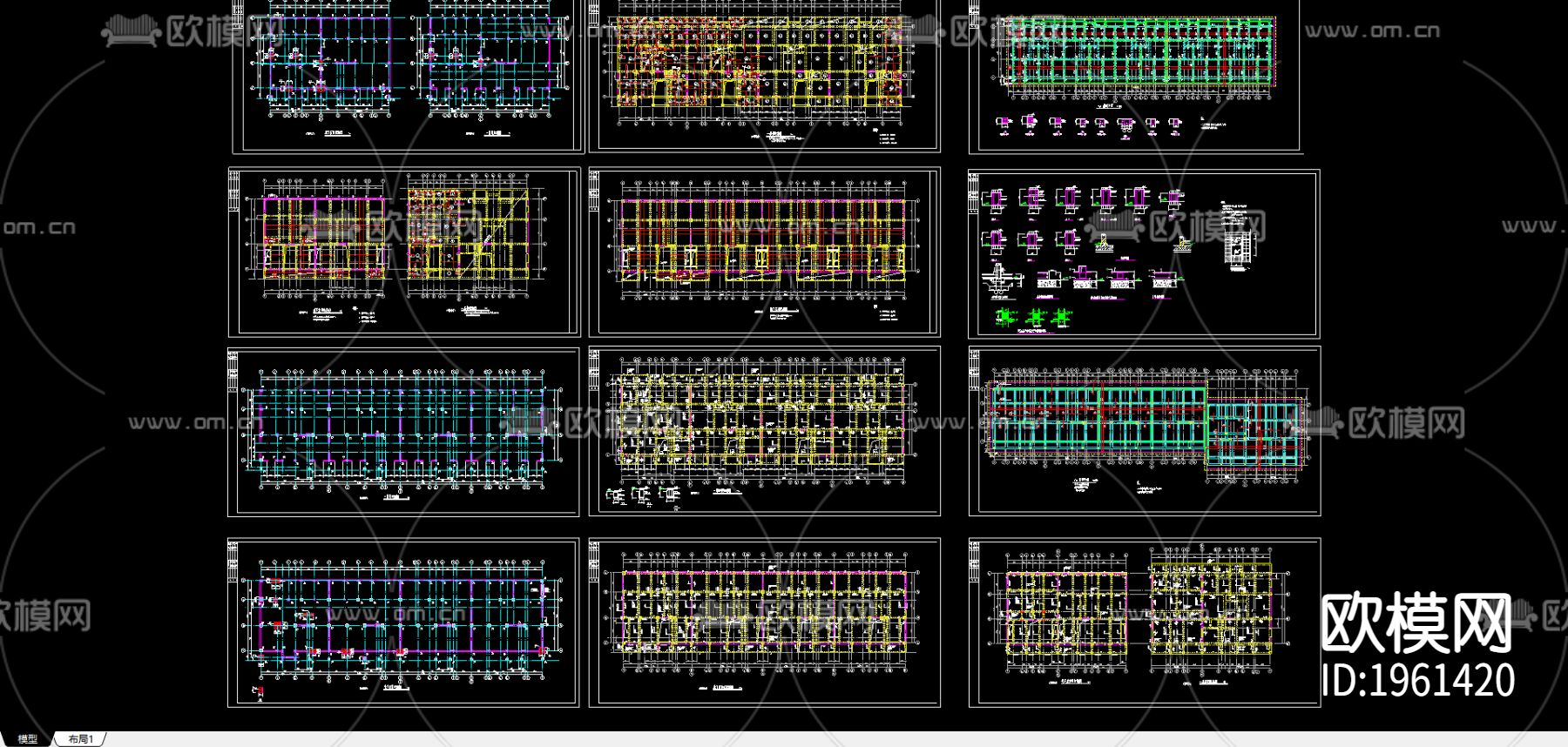 底框六层砖混住宅楼下载（渲染图1）