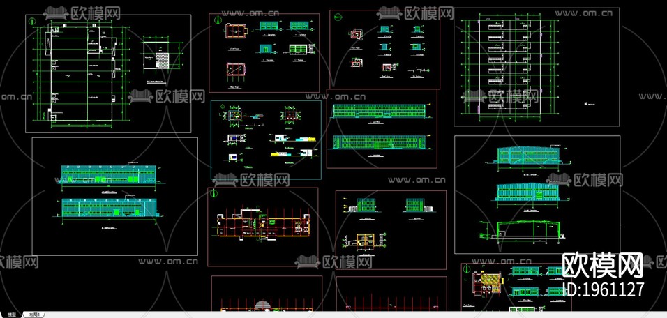 公司廠房cad施工圖下載(渲染圖1)