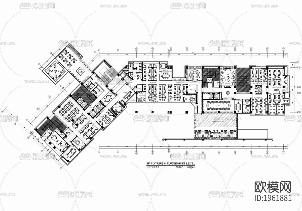 万科办公室施工图下载（渲染图4）