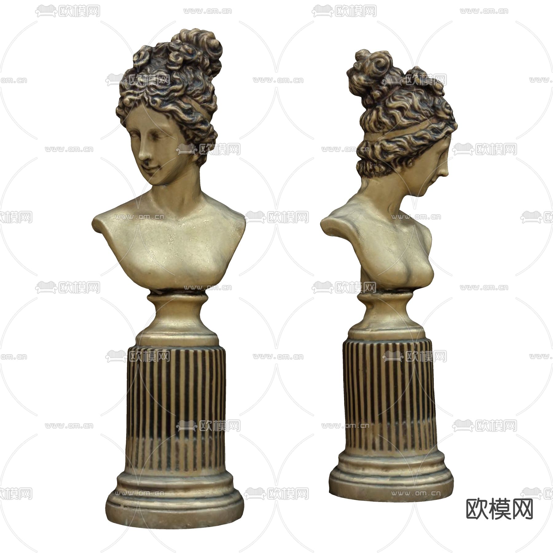 欧式人像雕塑su模型下载（渲染图2）