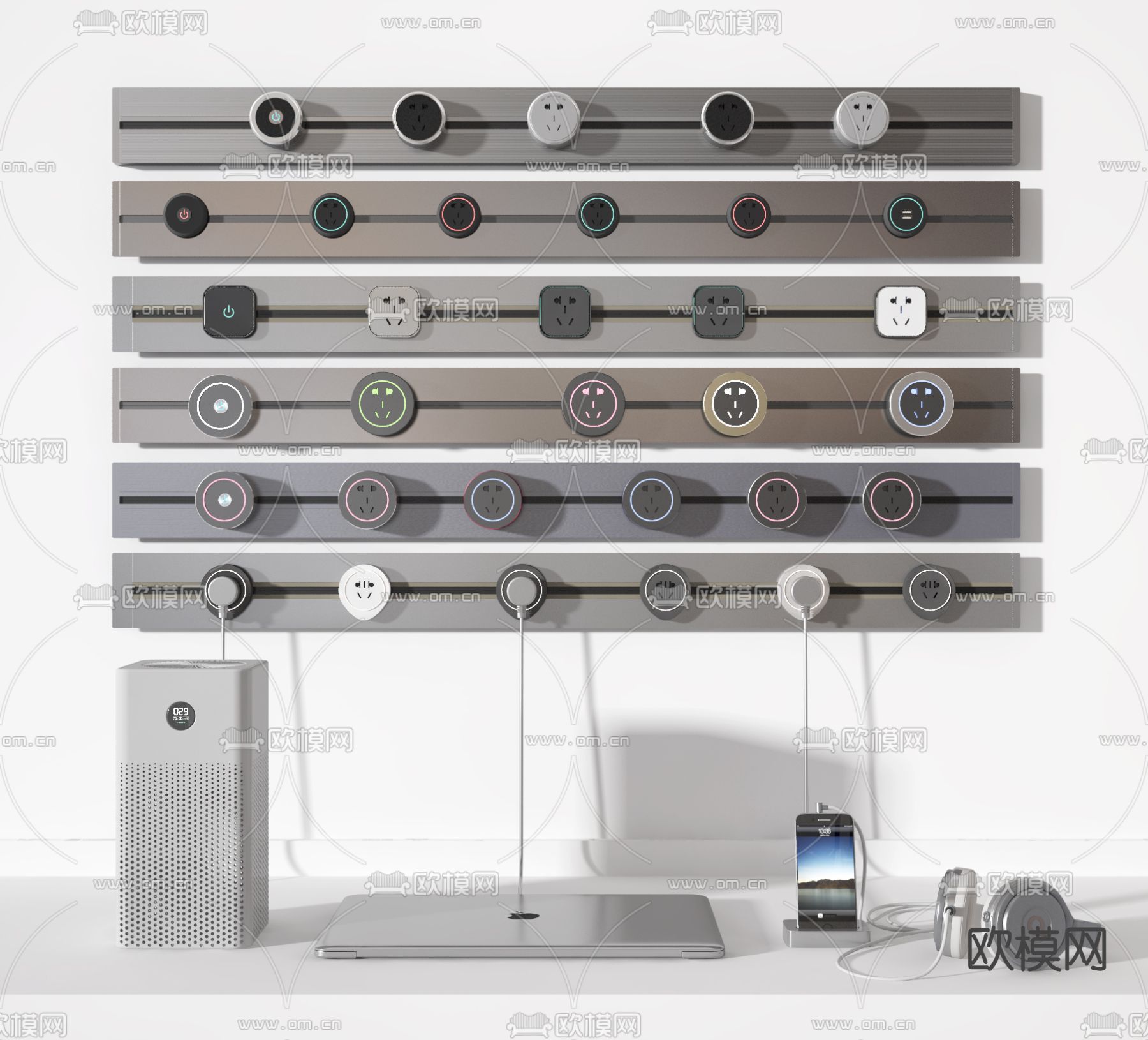 现代智能移动插座3d模型下载