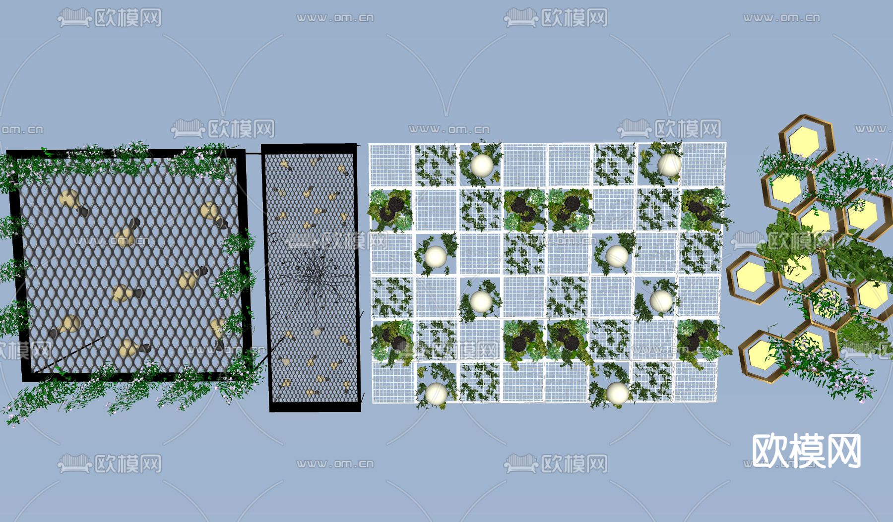 现代吊顶吊灯su模型下载