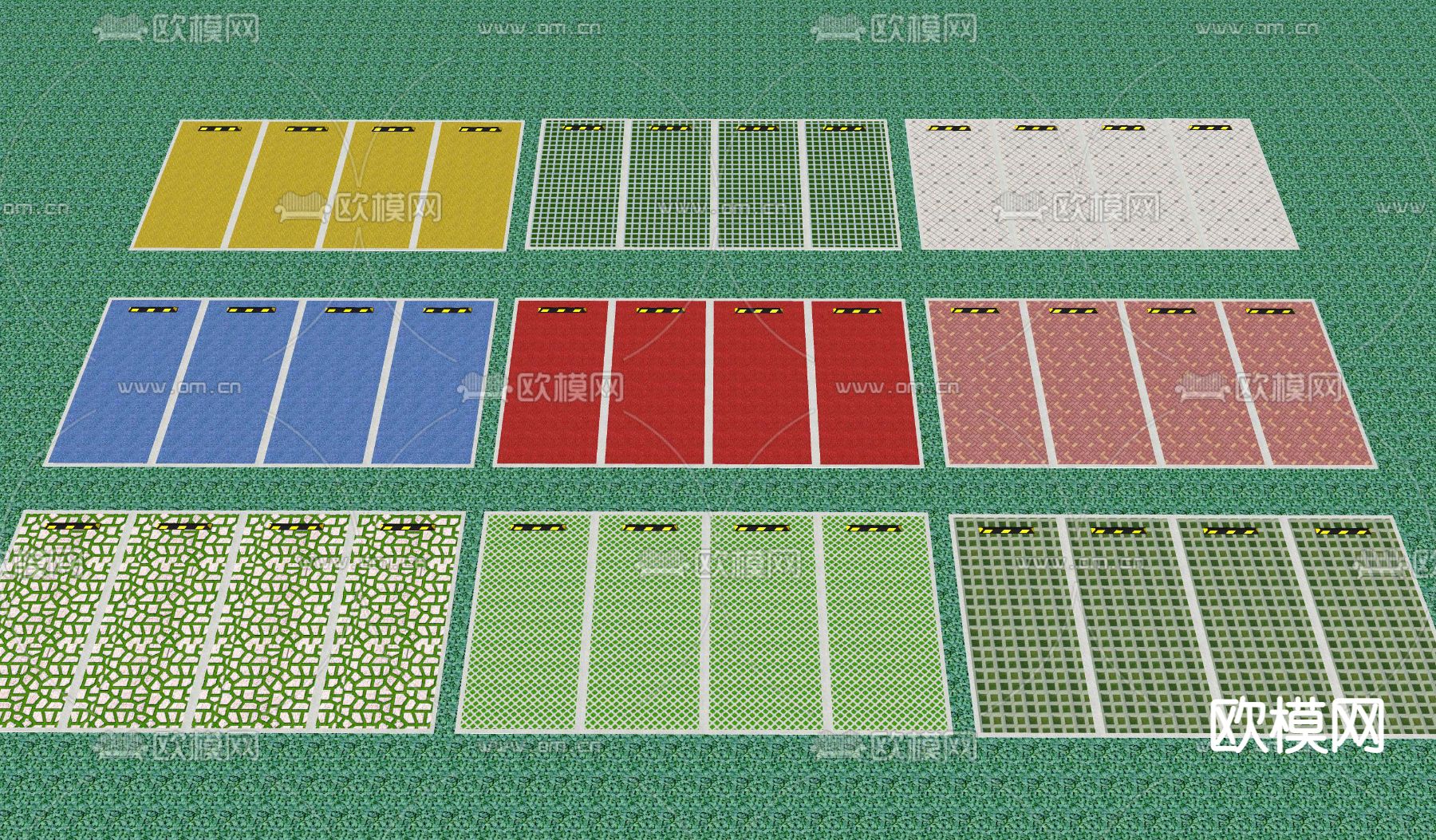 现代停车位停车场su模型下载