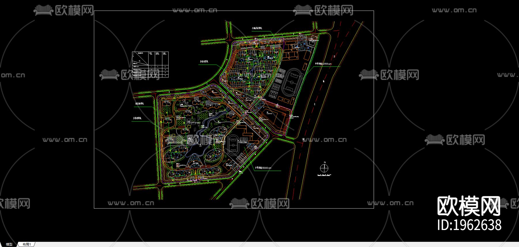 住宅规划cad施工图下载（渲染图4）