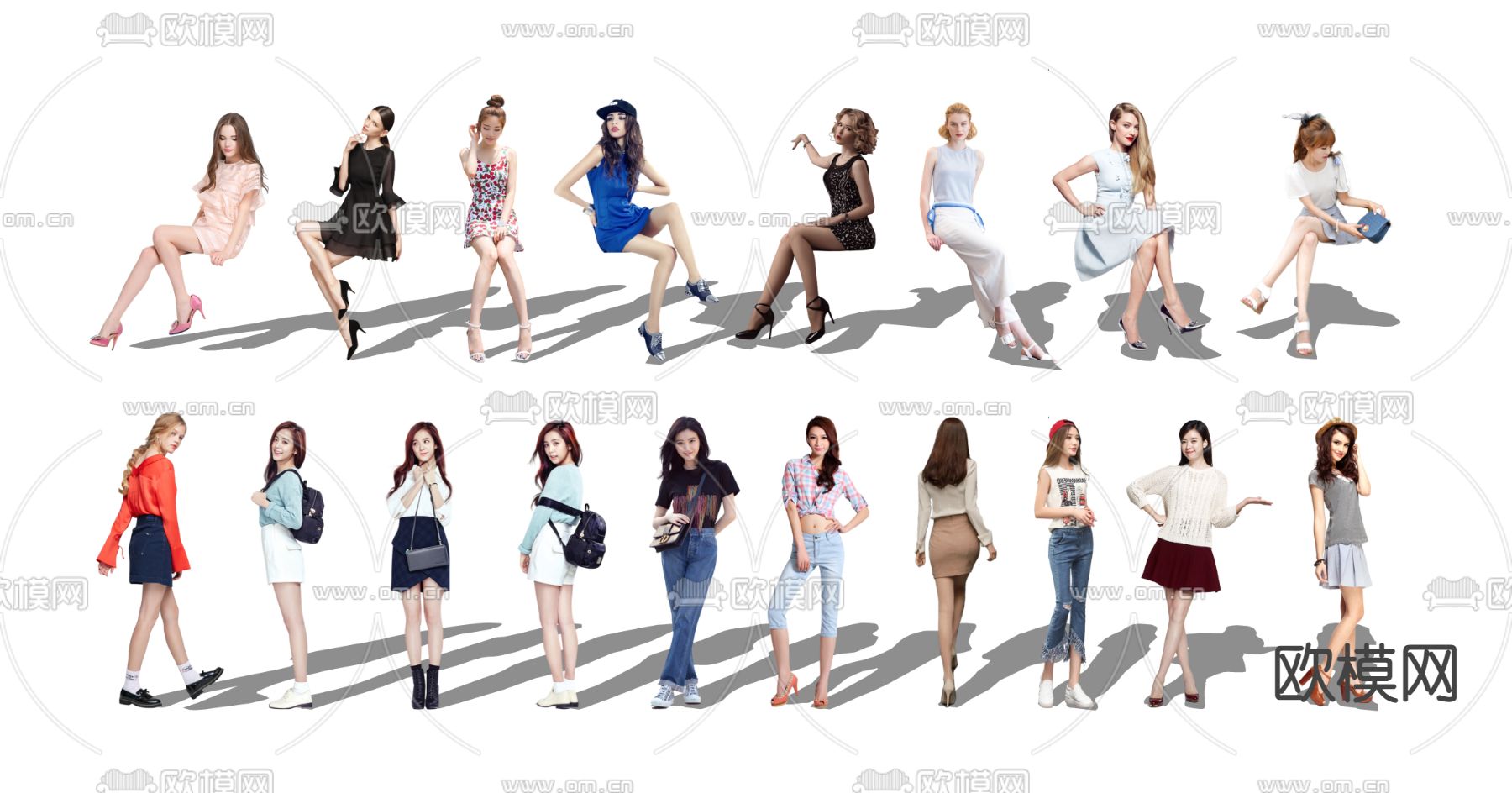 现代时尚人物su模型下载