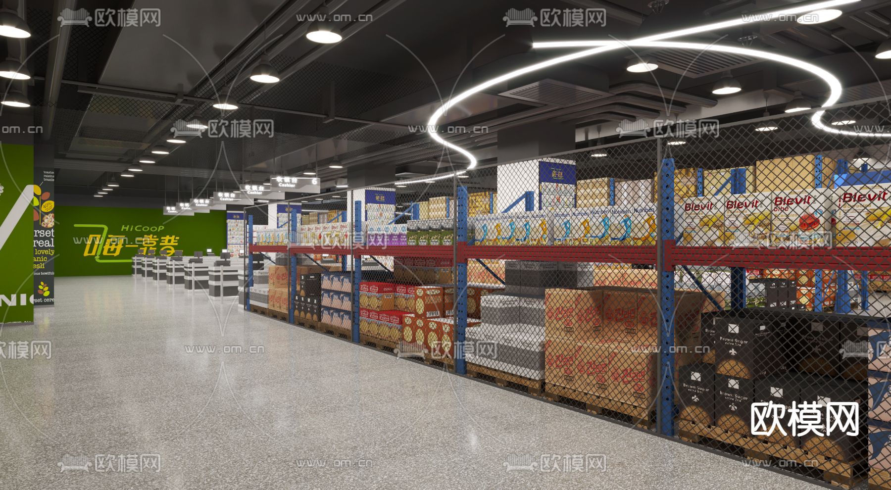 现代超市3d模型
