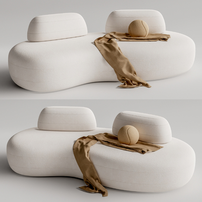  现代布艺异形沙发su模型 