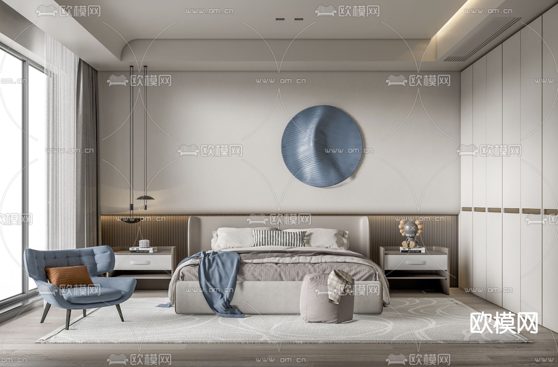 现代卧室su模型