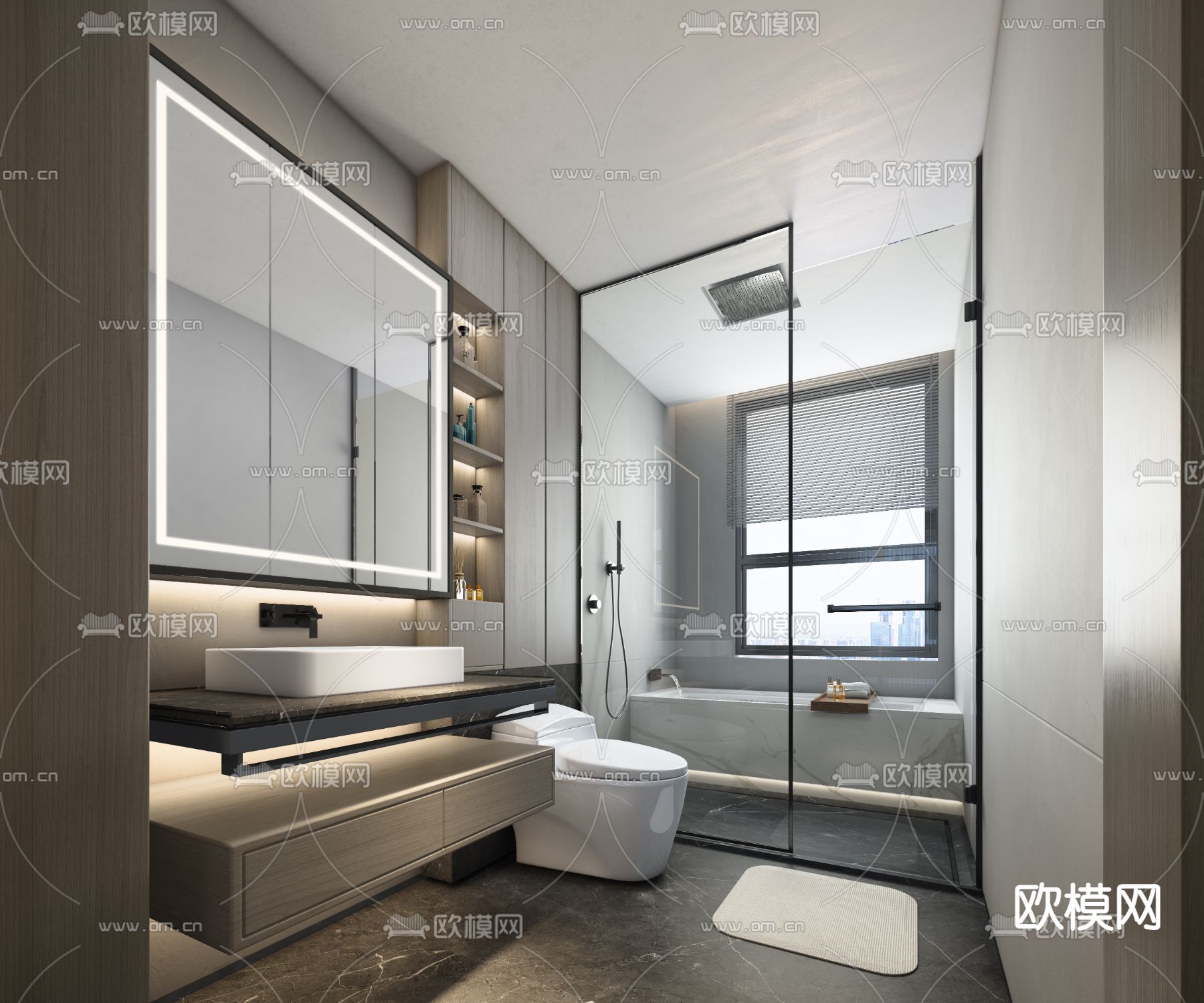 现代卫生间3d模型