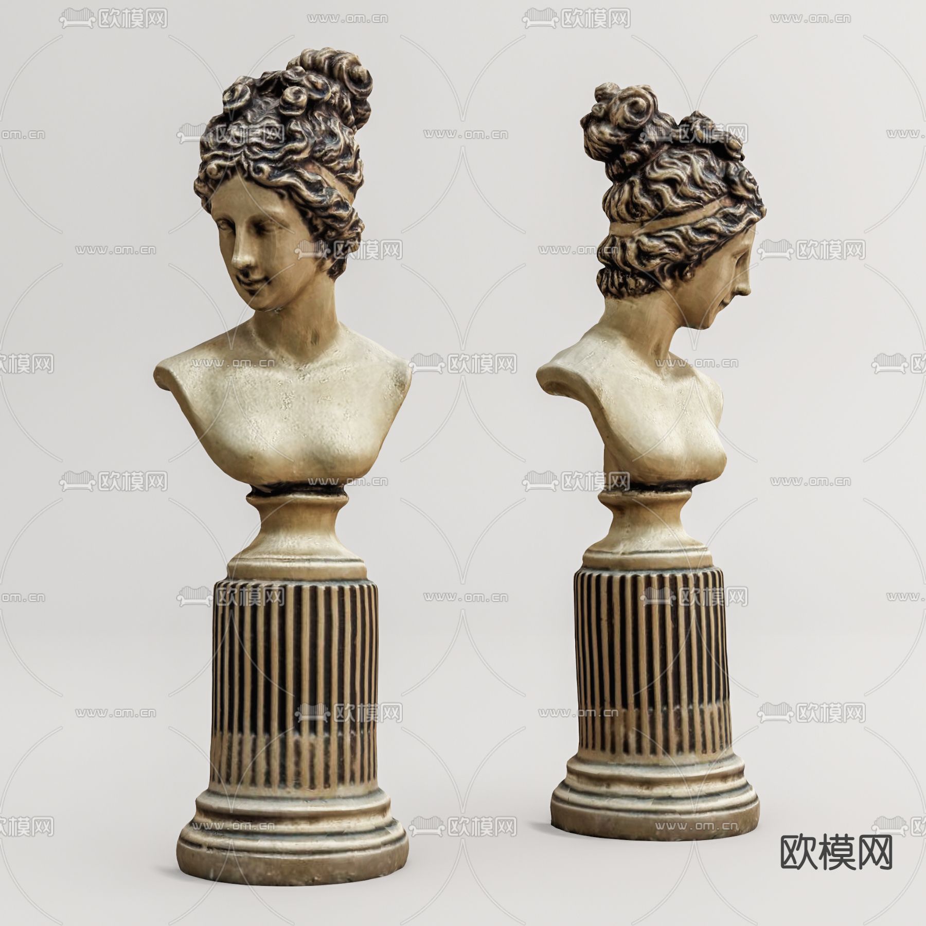 欧式人像雕塑su模型下载（渲染图1）