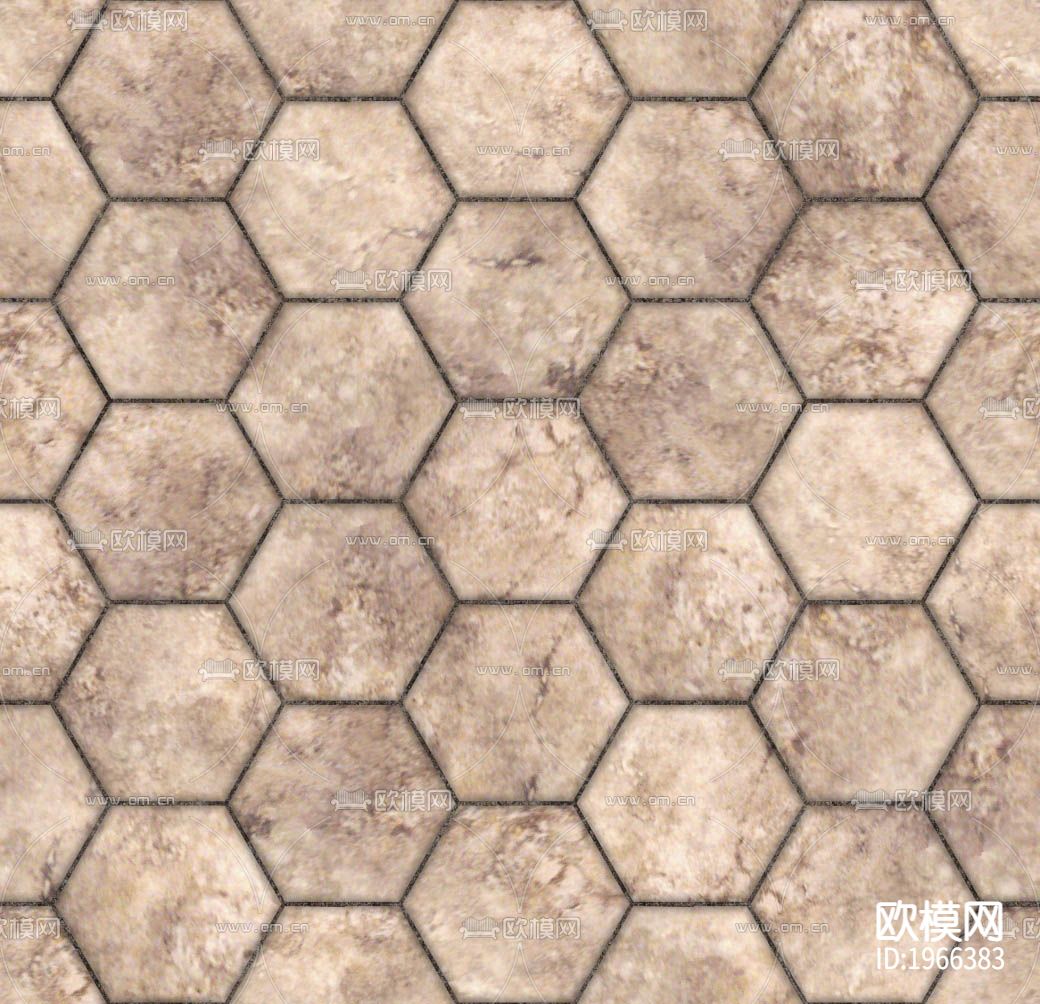 六边形做旧户外地砖下载
