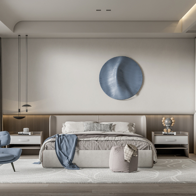 现代卧室su模型