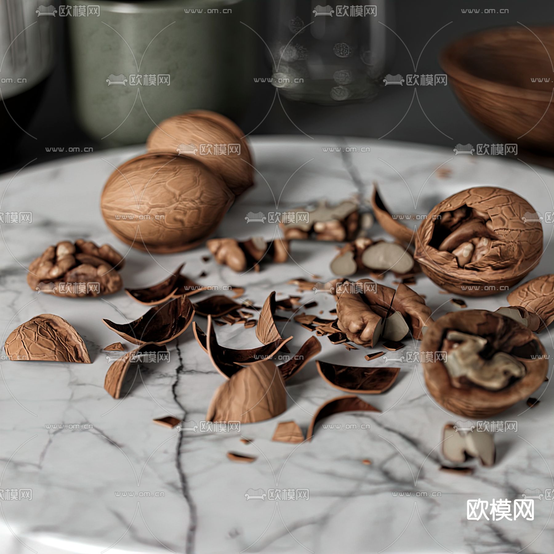 现代餐具碗碟3d模型下载（渲染图3）