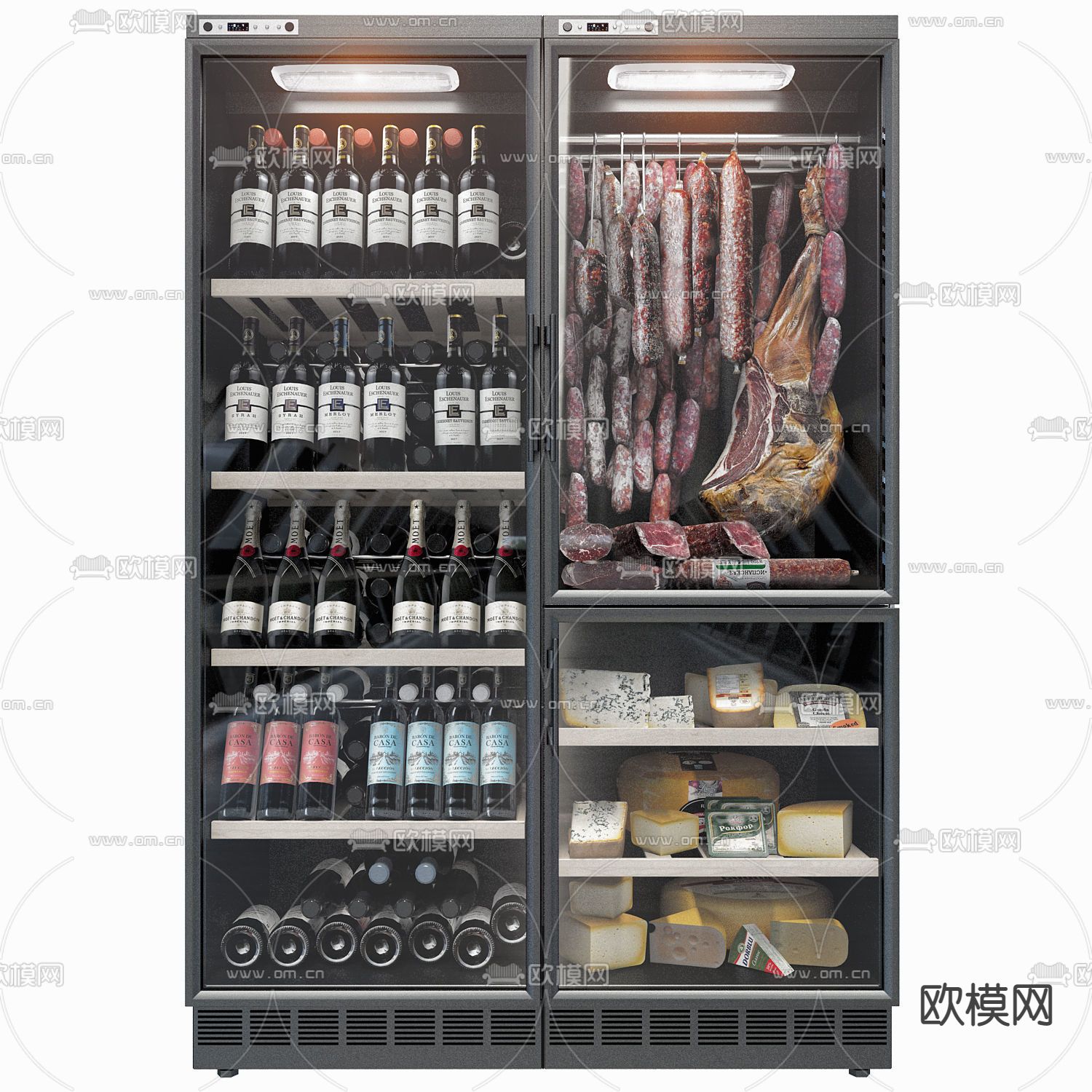 现代冰箱冰柜3d模型下载（渲染图1）