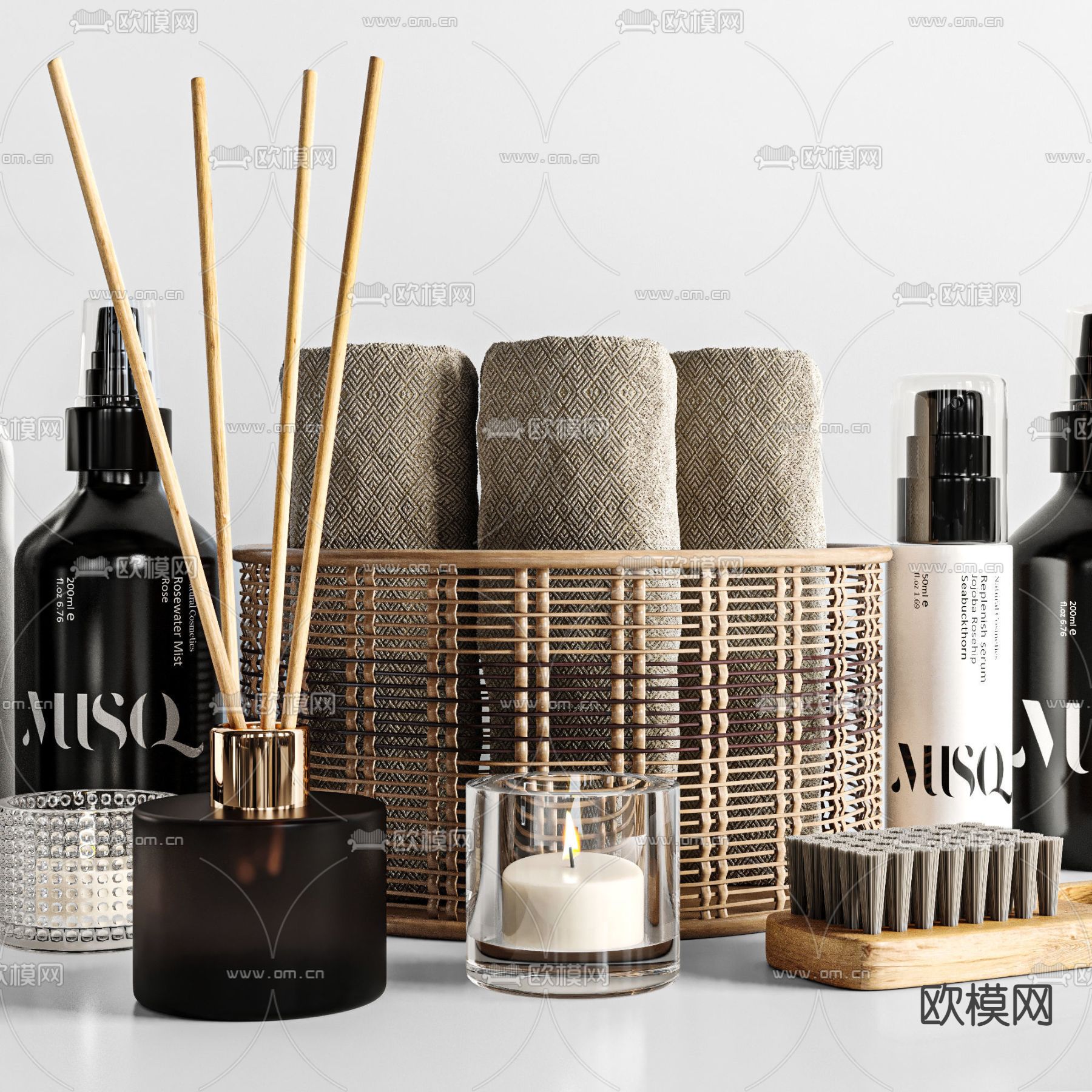 现代洗浴用品3d模型下载（渲染图3）