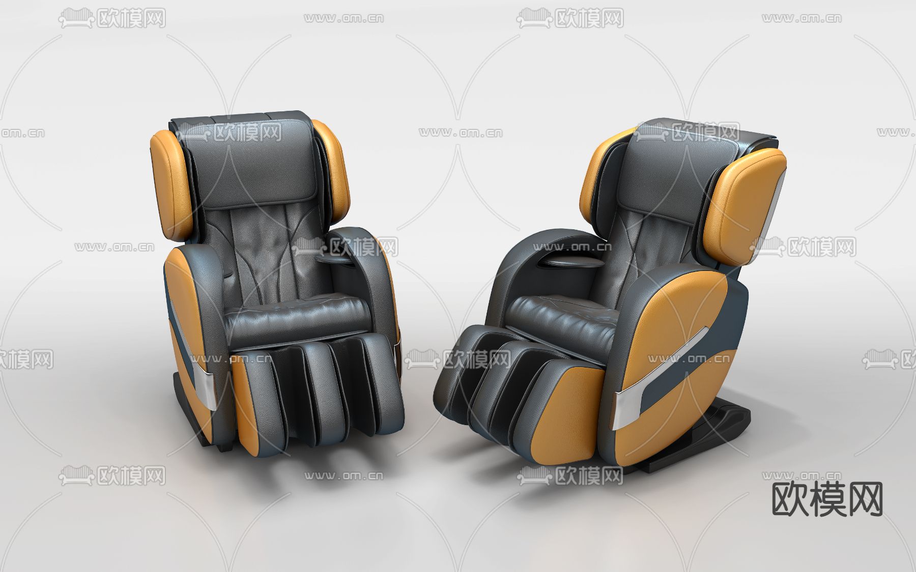 现代皮革按摩椅3d模型下载