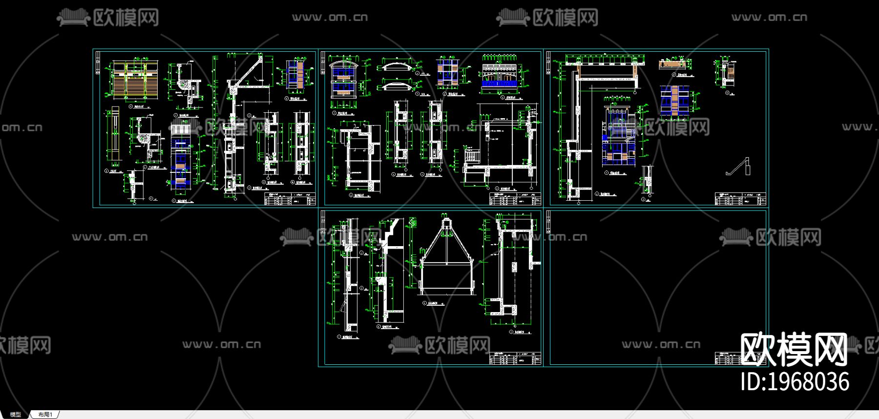 墙身大样cad施工图下载（渲染图1）