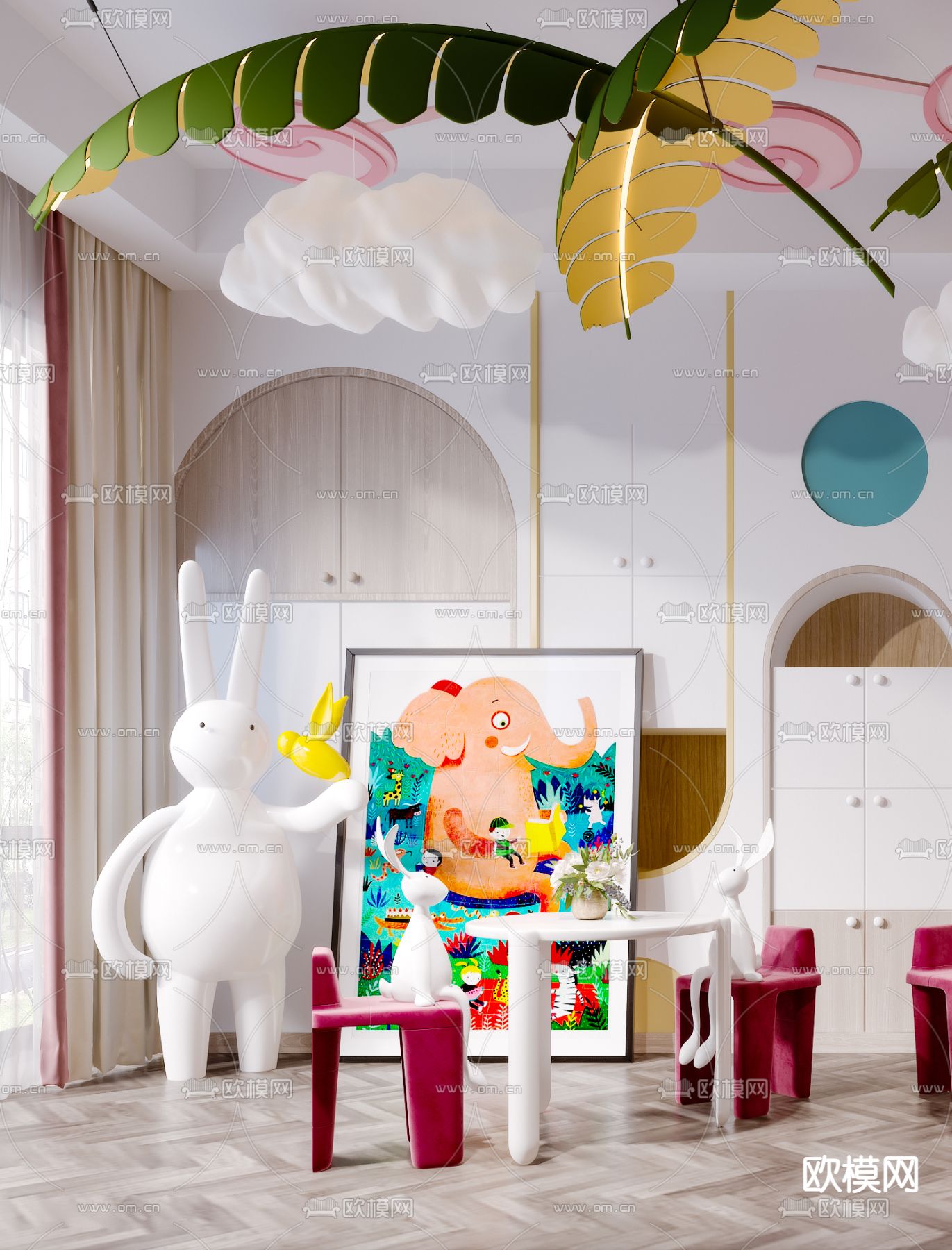 北欧幼儿中心儿童休闲娱乐区3d模型下载（渲染图6）