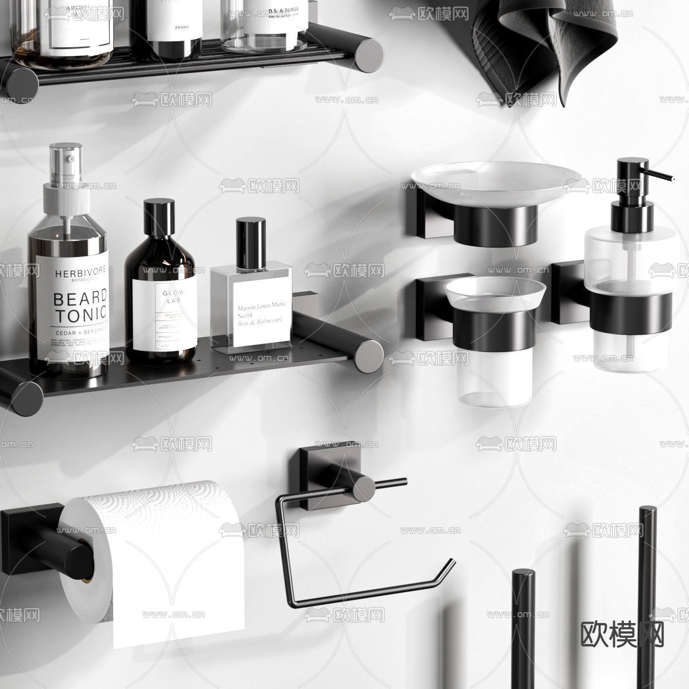 现代洗浴用品3d模型下载（渲染图3）