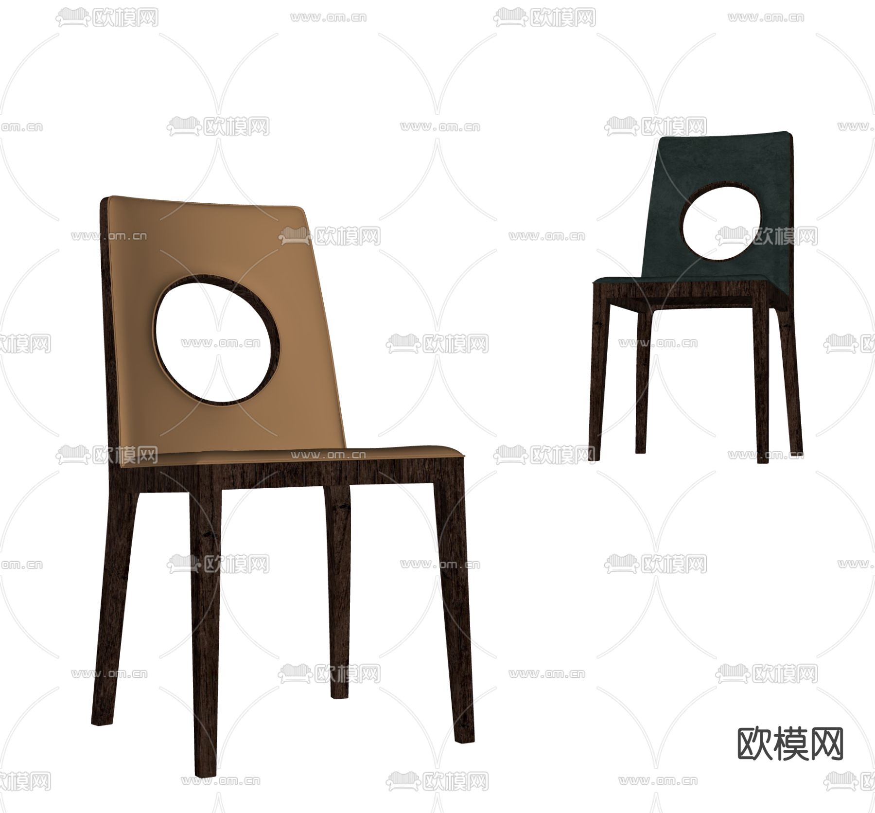 新中式餐椅单椅su模型下载（渲染图2）