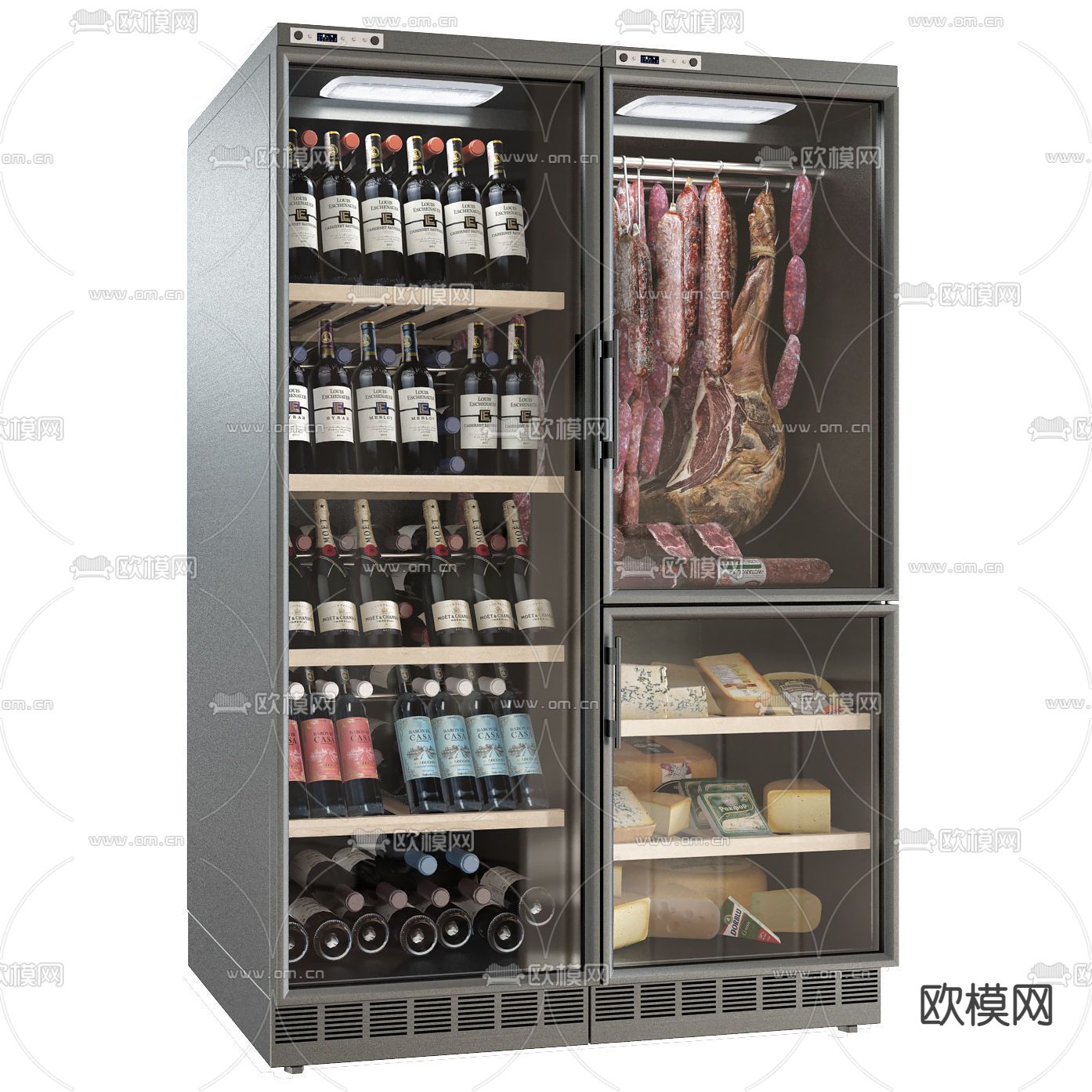 现代冰箱冰柜3d模型下载（渲染图2）