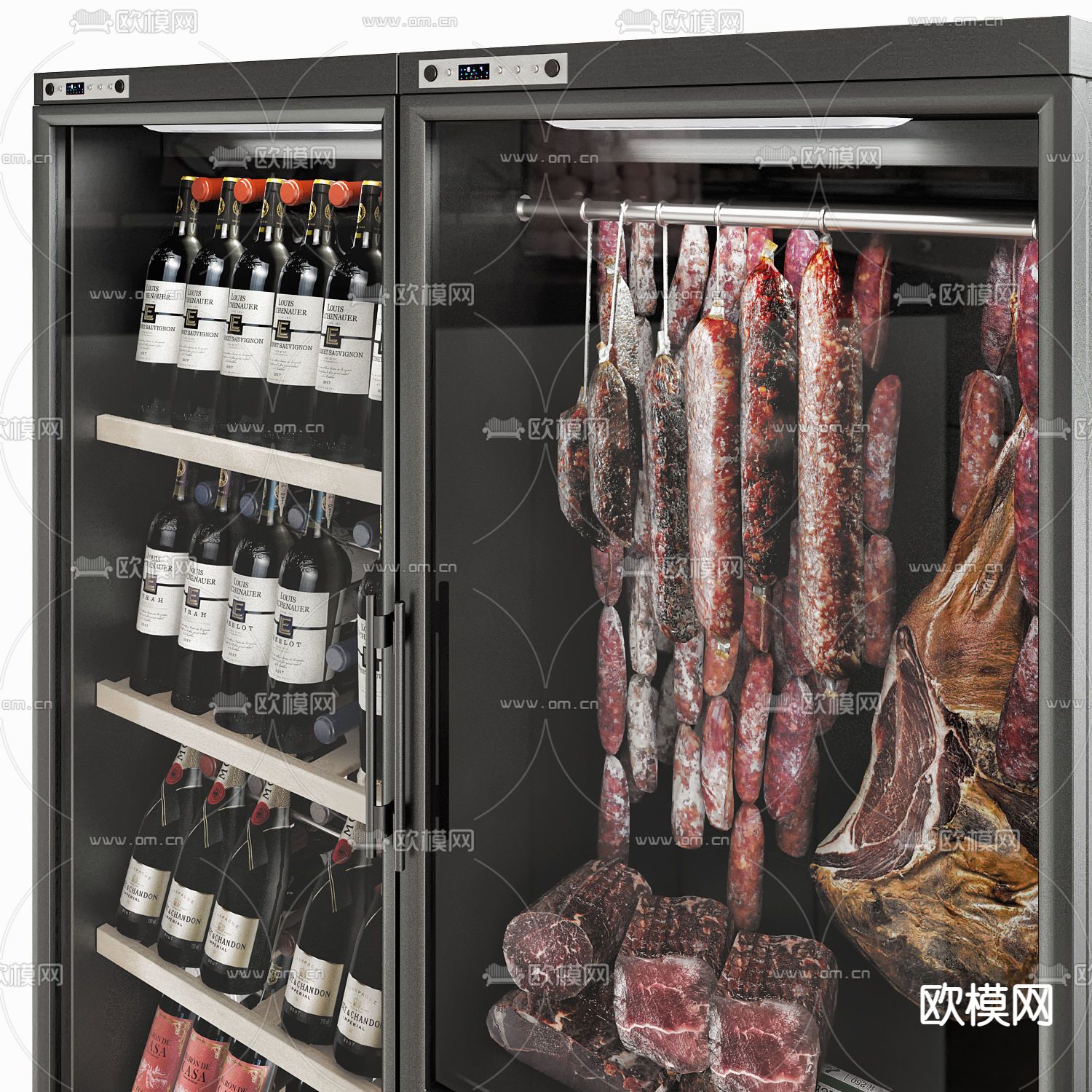 现代冰箱冰柜3d模型下载（渲染图3）
