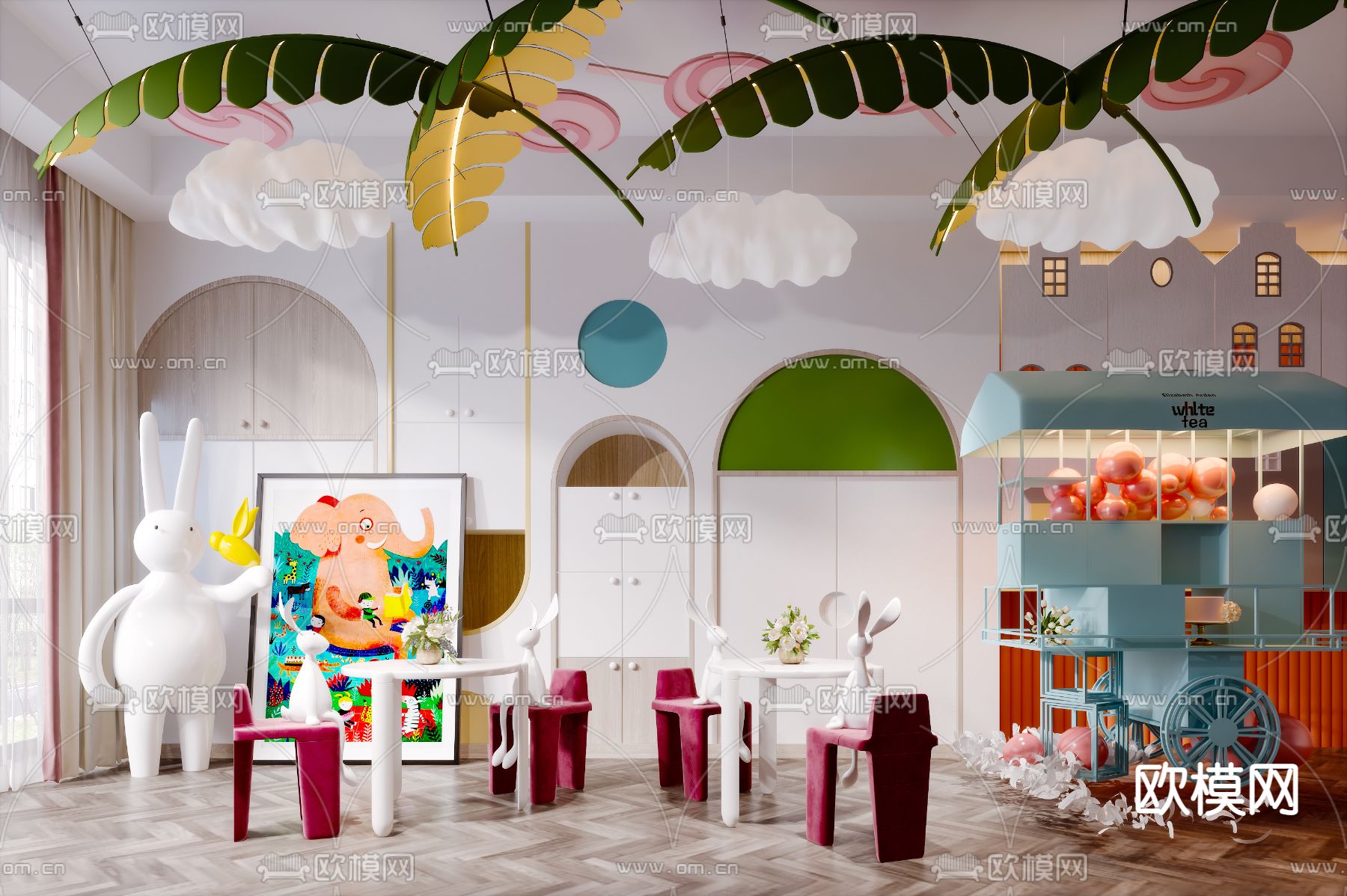 北欧幼儿中心儿童休闲娱乐区3d模型下载（渲染图5）