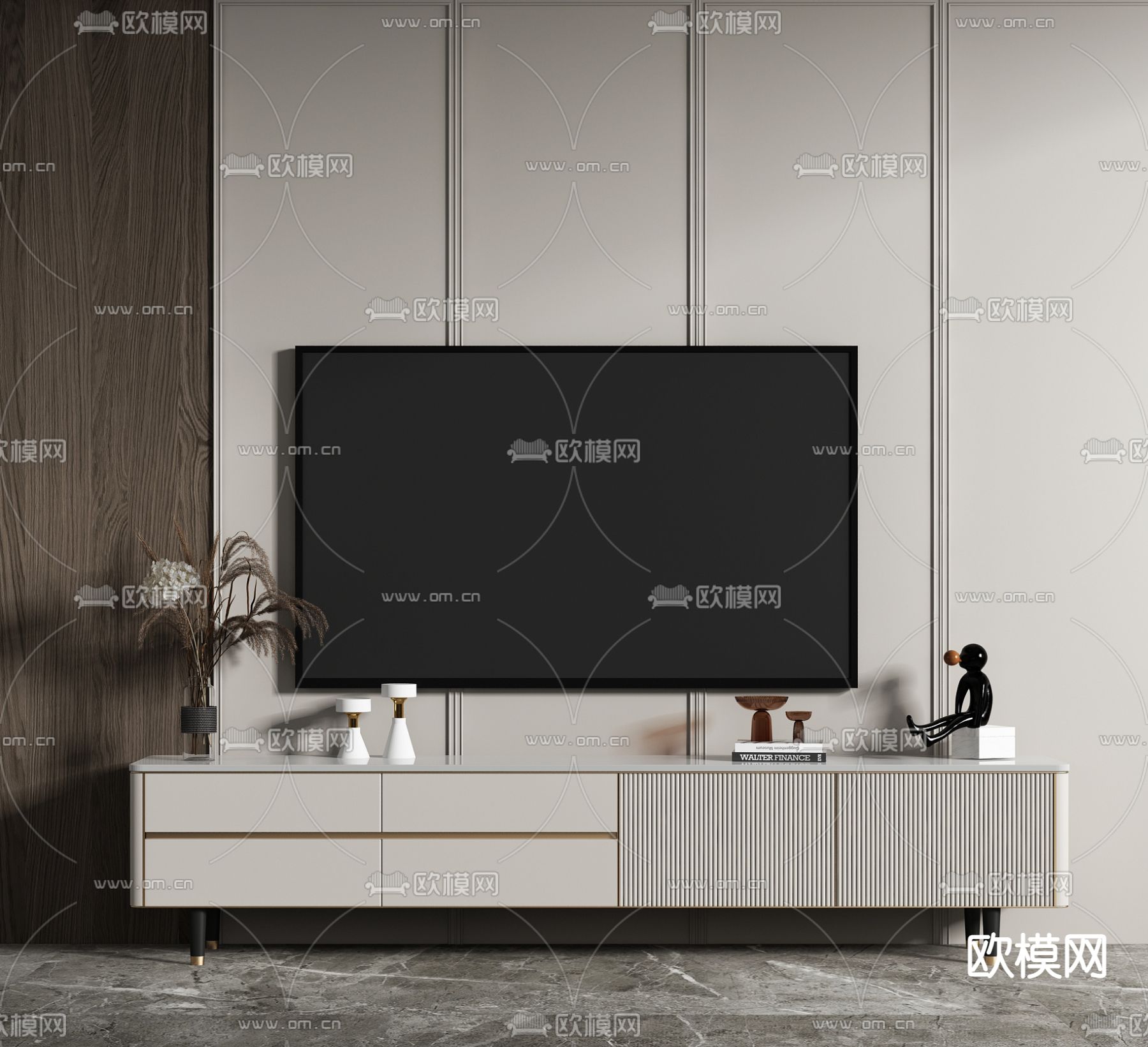 现代电视柜su模型下载_ID11810011_sketchup模型下载-欧模网